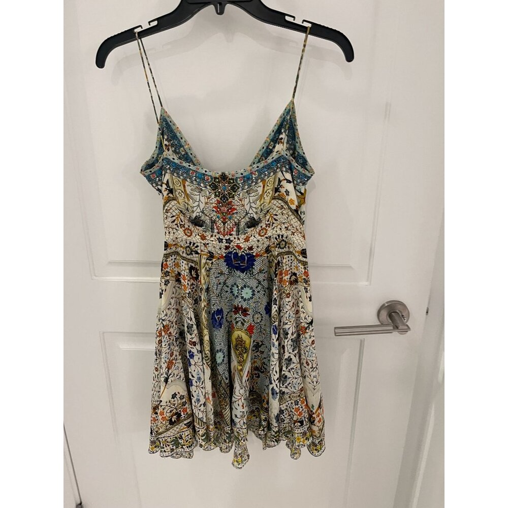 Camilla S SMALL Silk Tie Waist Butterfly Effect Embellished Sequin Dress Festiva - Picture 9 of 14